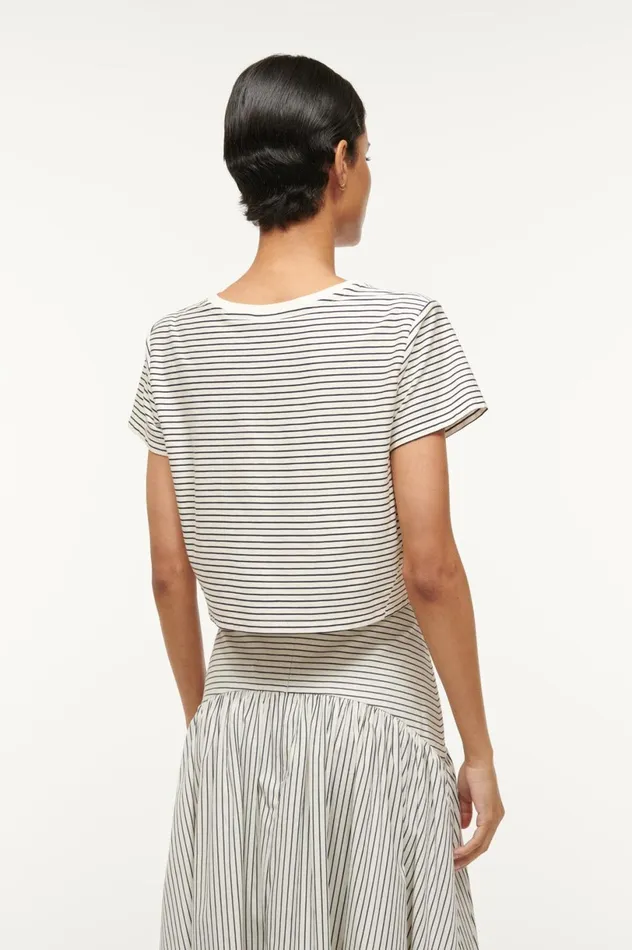 Women Tops STAUD STAUD DEAN TSHIRT IVORY MICRO STRIPE Women Tops STAUD STAUD DEAN TSHIRT IVORY MICRO STRIPE