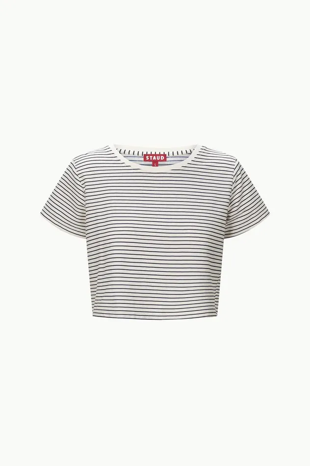 Women Tops STAUD STAUD DEAN TSHIRT IVORY MICRO STRIPE Women Tops STAUD STAUD DEAN TSHIRT IVORY MICRO STRIPE