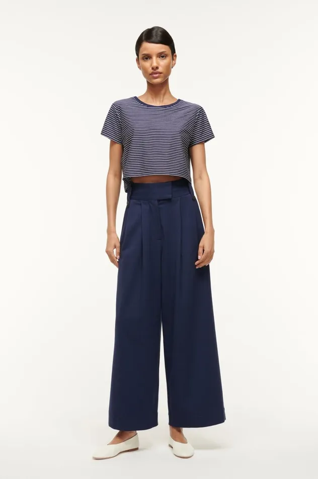 Women Tops STAUD STAUD DEAN TSHIRT NAVY MICRO STRIPE Women Tops STAUD STAUD DEAN TSHIRT NAVY MICRO STRIPE