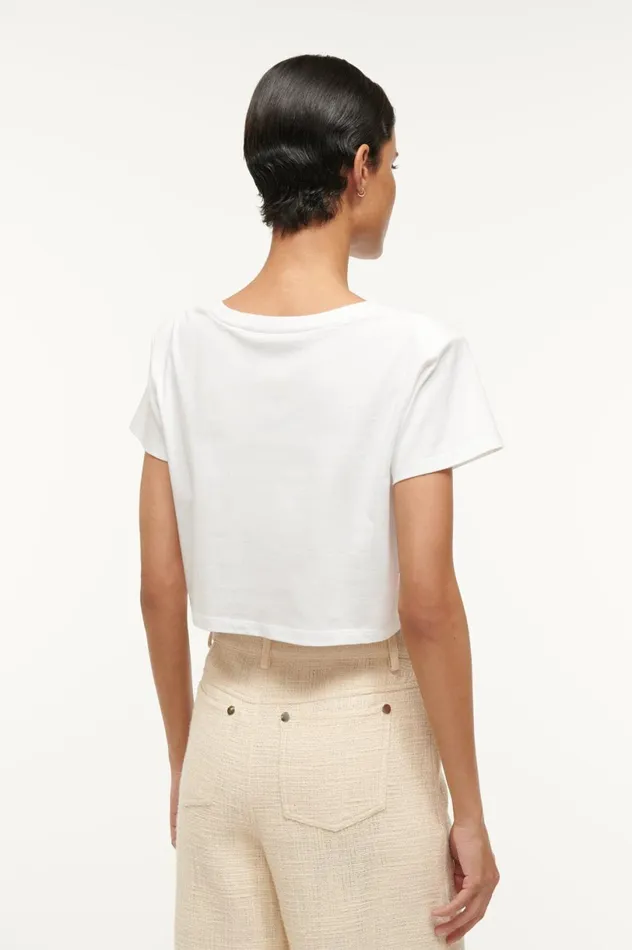 Women Tops STAUD STAUD DEAN TSHIRT WHITE Women Tops STAUD STAUD DEAN TSHIRT WHITE