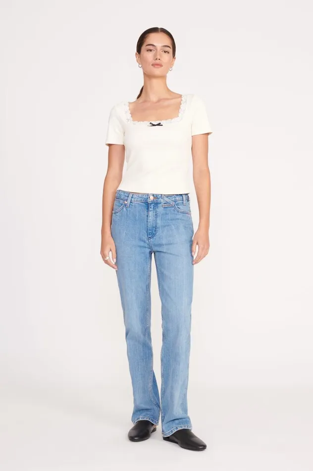 Women Tops STAUD STAUD DIXIE TOP IVORY