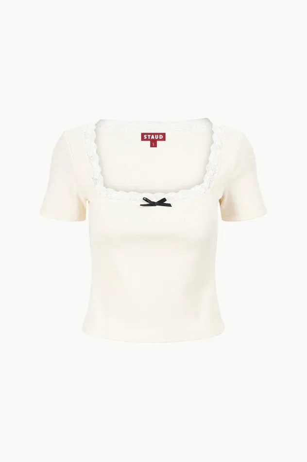 Women Tops STAUD STAUD DIXIE TOP IVORY