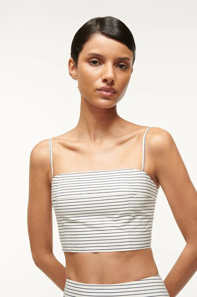 Women Tops STAUD STAUD FEDERICO TOP IVORY MICRO STRIPE Women Tops STAUD STAUD FEDERICO TOP IVORY MICRO STRIPE