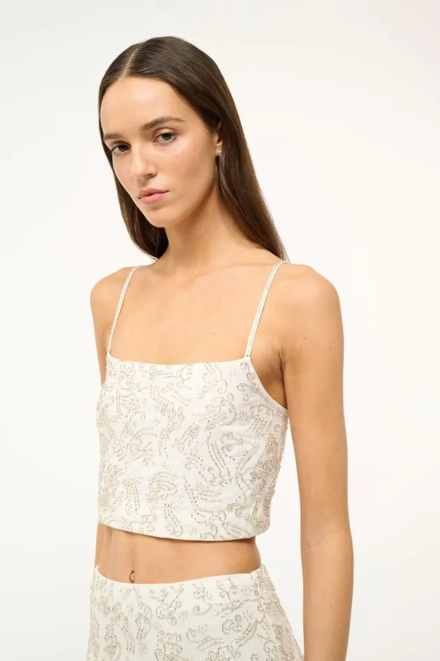 Women Tops STAUD STAUD FERMO TOP IVORY