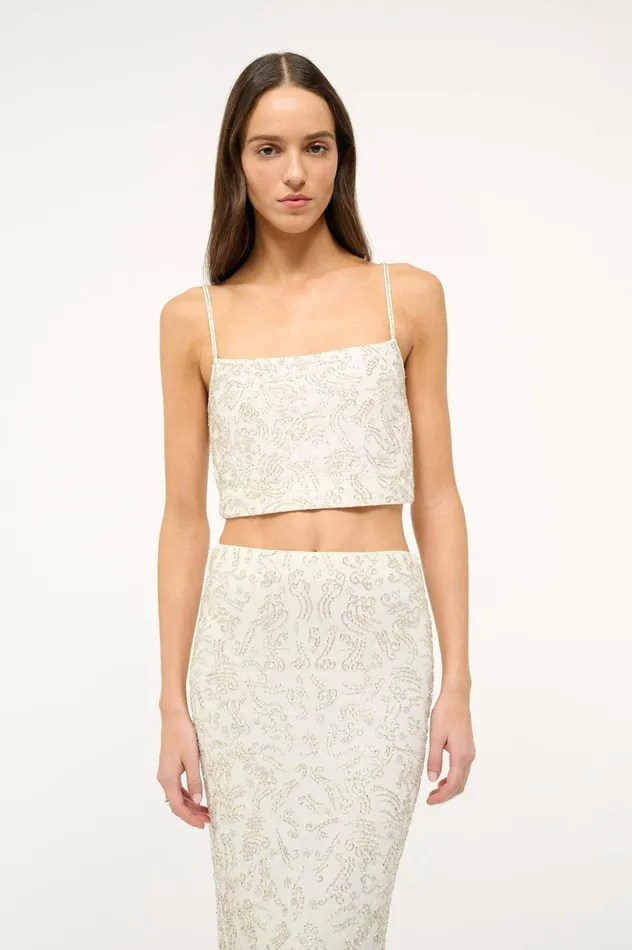 Women Tops STAUD STAUD FERMO TOP IVORY Women Tops STAUD STAUD FERMO TOP IVORY