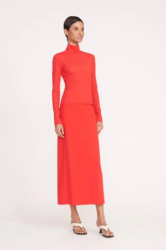 Women Tops STAUD STAUD HELVIN TOP RED ROSE Women Tops STAUD STAUD HELVIN TOP RED ROSE