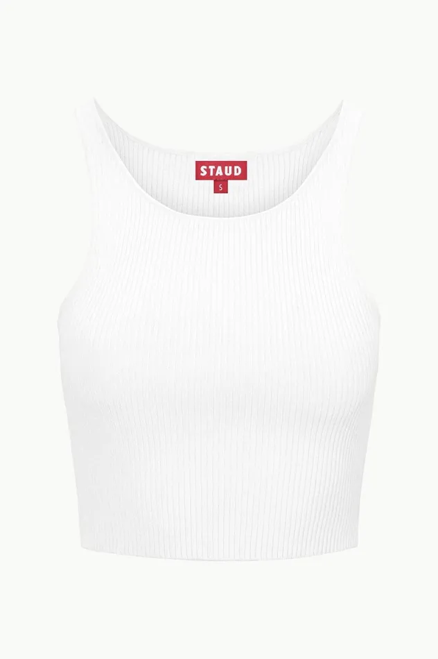 Women Tops STAUD STAUD IBISCO TANK WHITE Women Tops STAUD STAUD IBISCO TANK WHITE