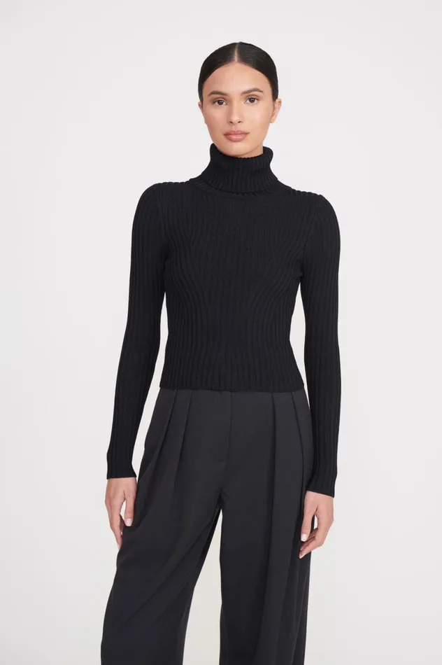 Women Tops STAUD STAUD JACE TOP BLACK