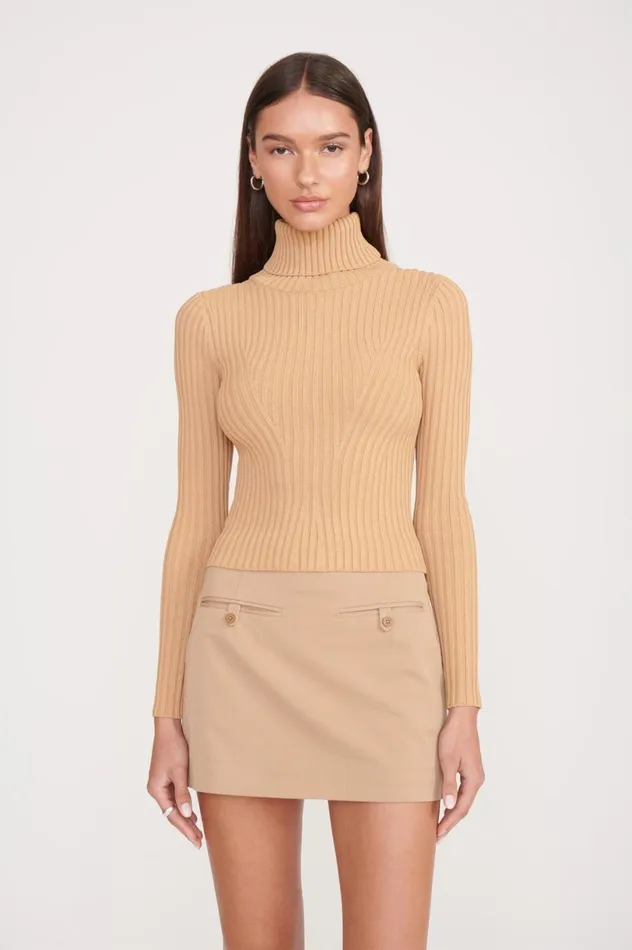 Women Tops STAUD STAUD JACE TOP CAMEL