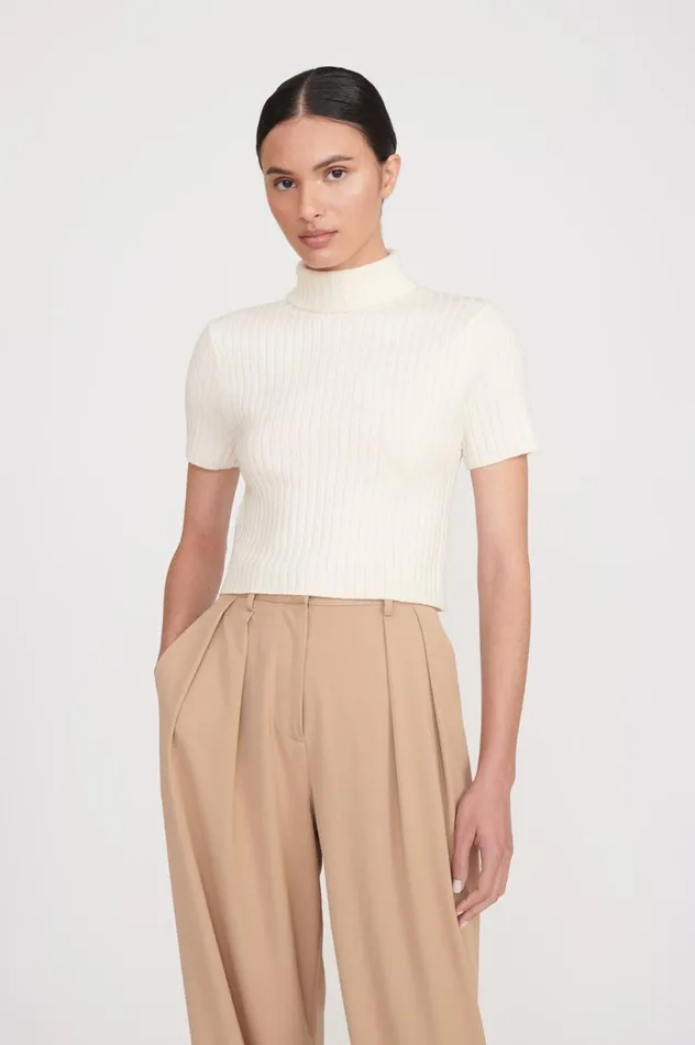 Women Tops STAUD STAUD LILOU SWEATER IVORY