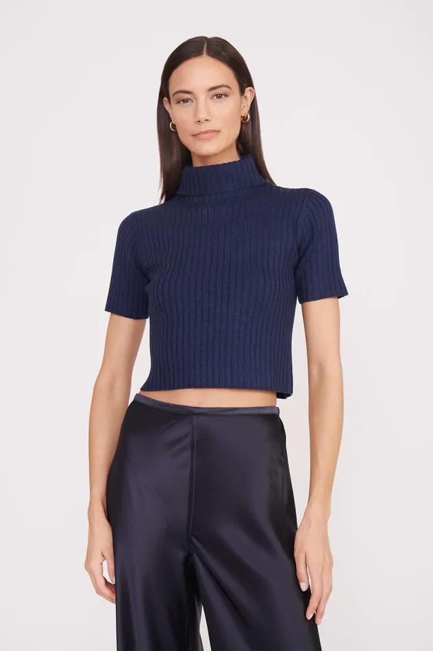 Women Tops STAUD STAUD LILOU SWEATER NAVY