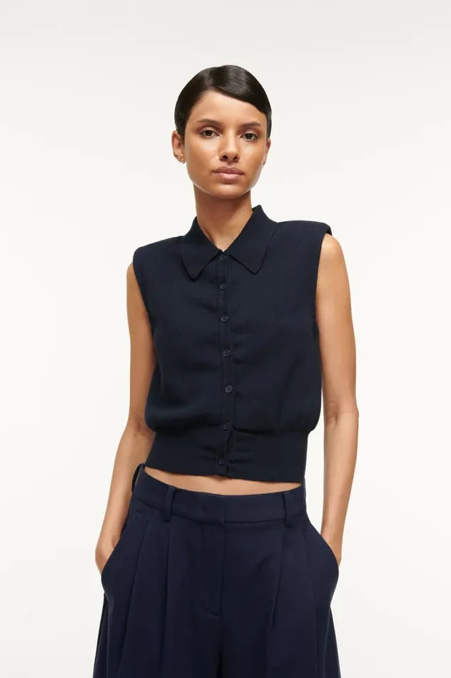 Women Tops STAUD STAUD NOLA SWEATER NAVY
