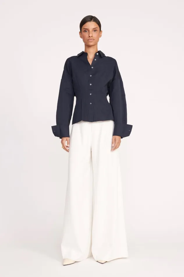 Women Tops STAUD STAUD OPHELIA TOP NAVY Women Tops STAUD STAUD OPHELIA TOP NAVY