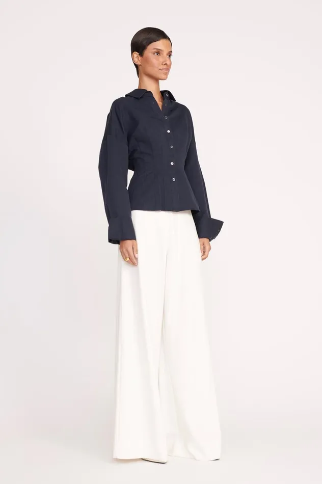Women Tops STAUD STAUD OPHELIA TOP NAVY Women Tops STAUD STAUD OPHELIA TOP NAVY