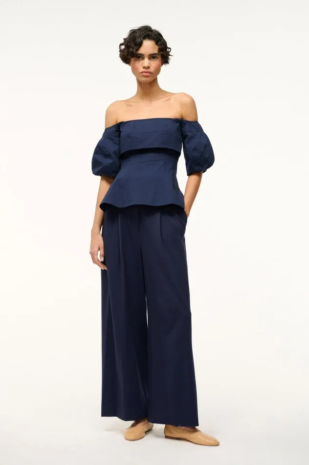 Women Tops STAUD STAUD PALERMO TOP NAVY Women Tops STAUD STAUD PALERMO TOP NAVY