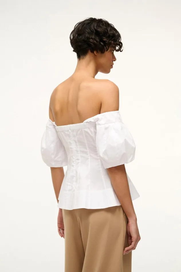 Women Tops STAUD STAUD PALERMO TOP WHITE Women Tops STAUD STAUD PALERMO TOP WHITE