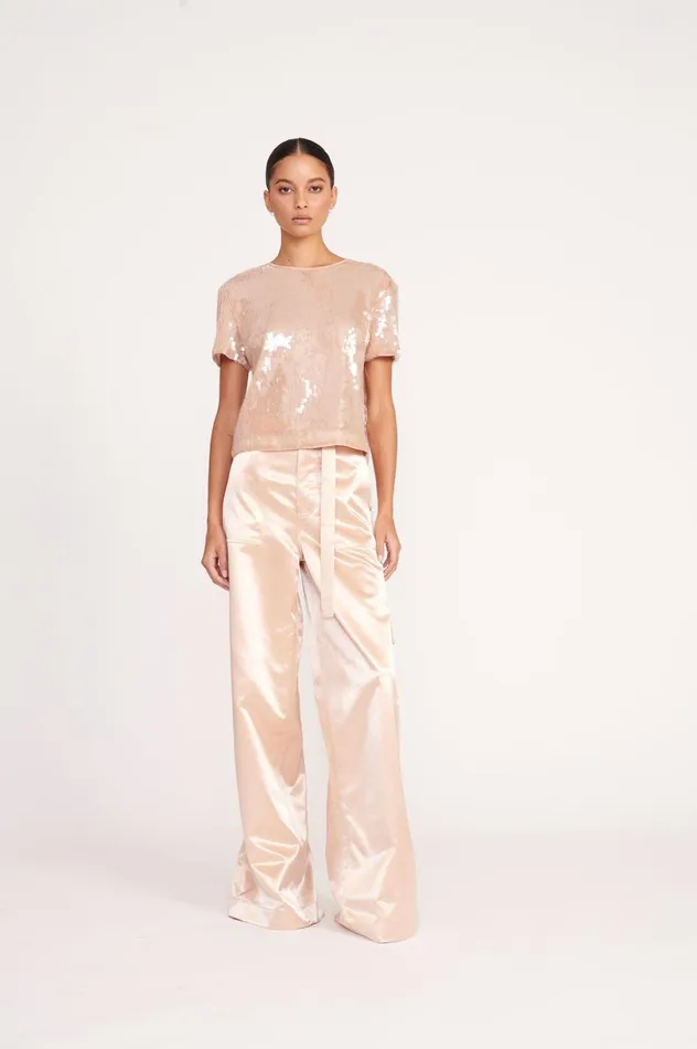 Women Tops STAUD STAUD QUINCY TOP BEIGE Women Tops STAUD STAUD QUINCY TOP BEIGE