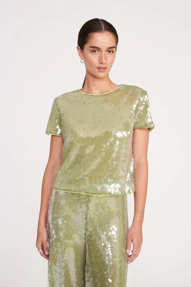 Women Tops STAUD STAUD QUINCY TOP GARDEN MOSS
