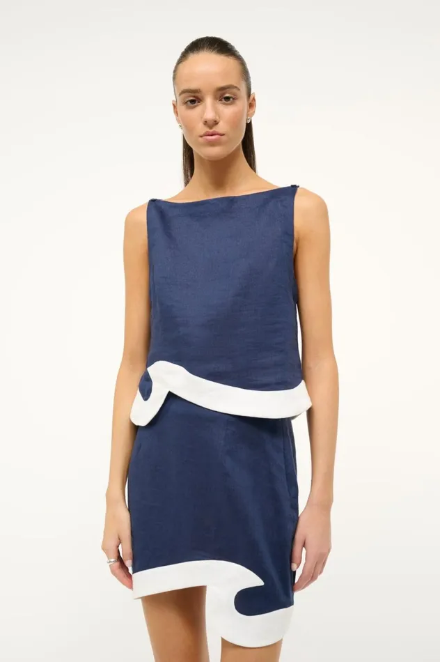 Women Tops STAUD STAUD RAPHAEL TOP NAVY WHITE