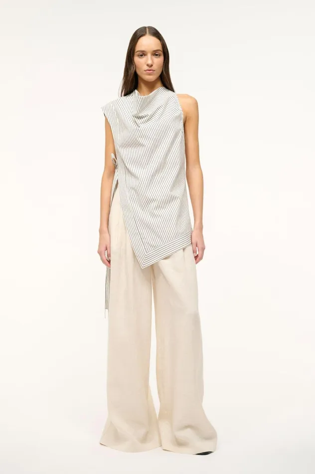 Women Tops STAUD STAUD SAWYER TOP IVORY MICRO STRIPE