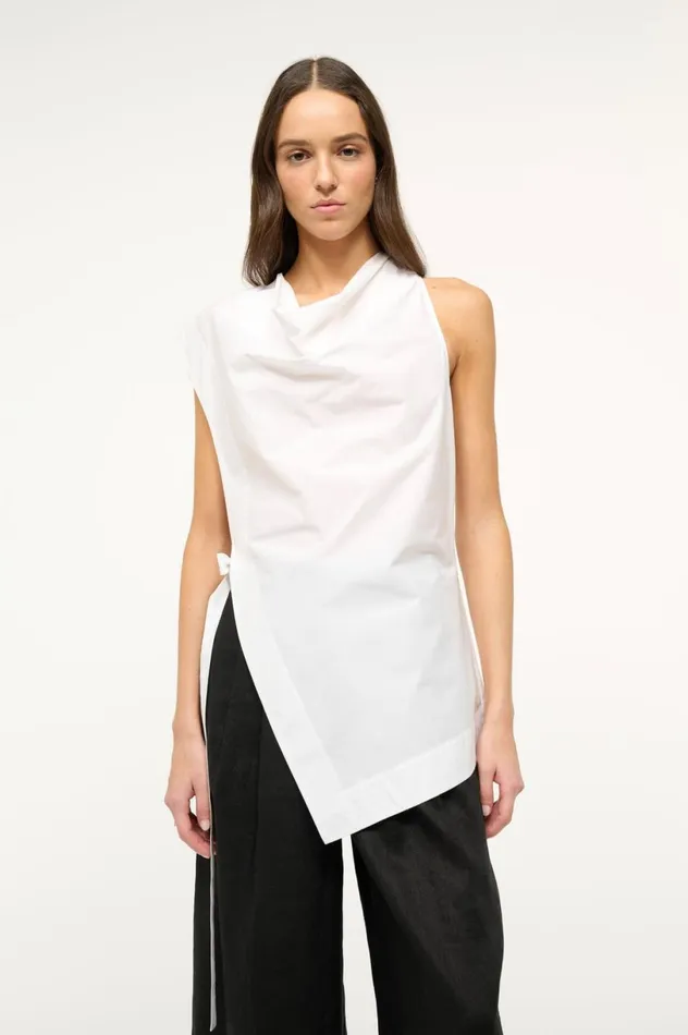 Women Tops STAUD STAUD SAWYER TOP WHITE Women Tops STAUD STAUD SAWYER TOP WHITE