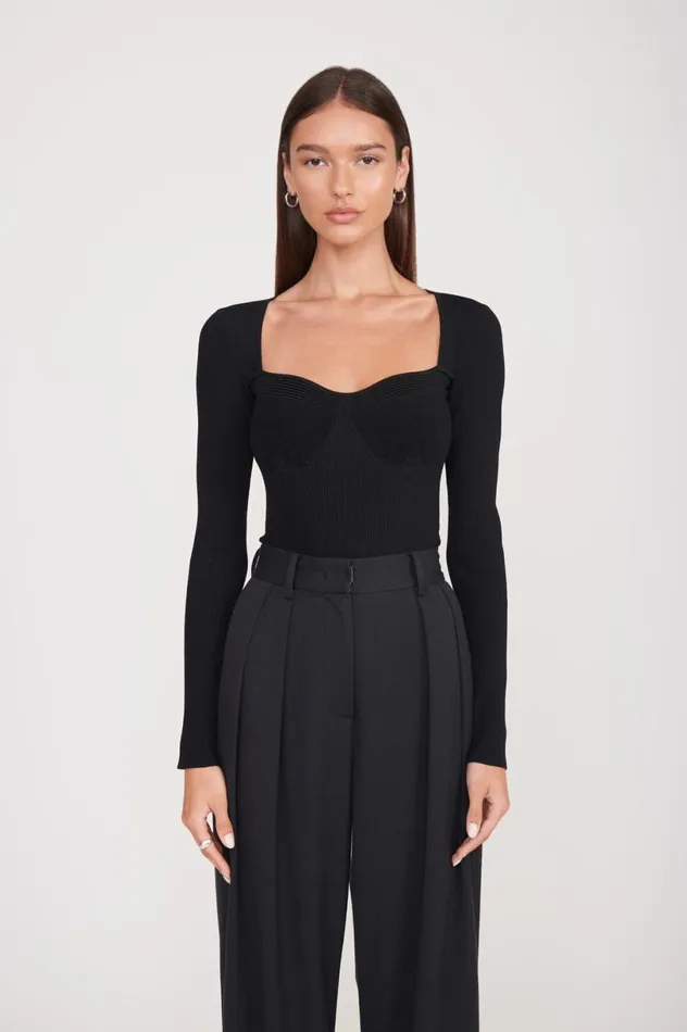 Women Tops STAUD STAUD SILHOUETTE TOP BLACK
