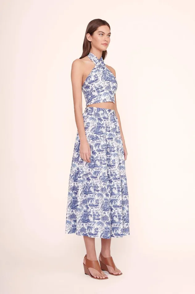 Women Tops STAUD STAUD SMOCKED KAI TOP BLUE TOILE