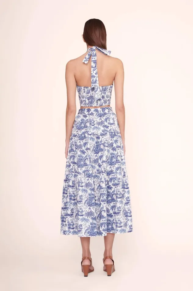 Women Tops STAUD STAUD SMOCKED KAI TOP BLUE TOILE