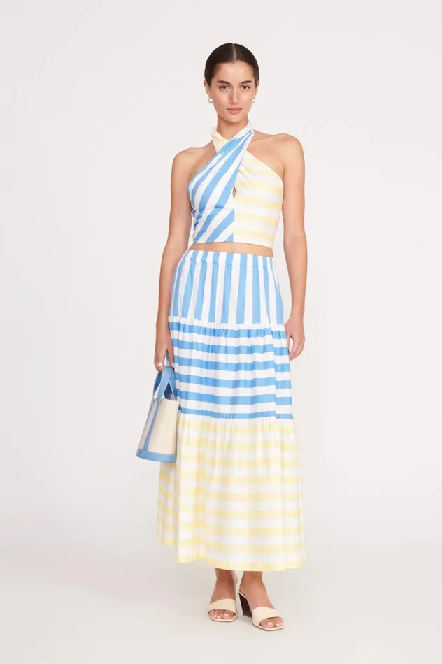 Women Tops STAUD STAUD SMOCKED KAI TOP BUTTERCUP SEASHORE STRIPE Women Tops STAUD STAUD SMOCKED KAI TOP BUTTERCUP SEASHORE STRIPE