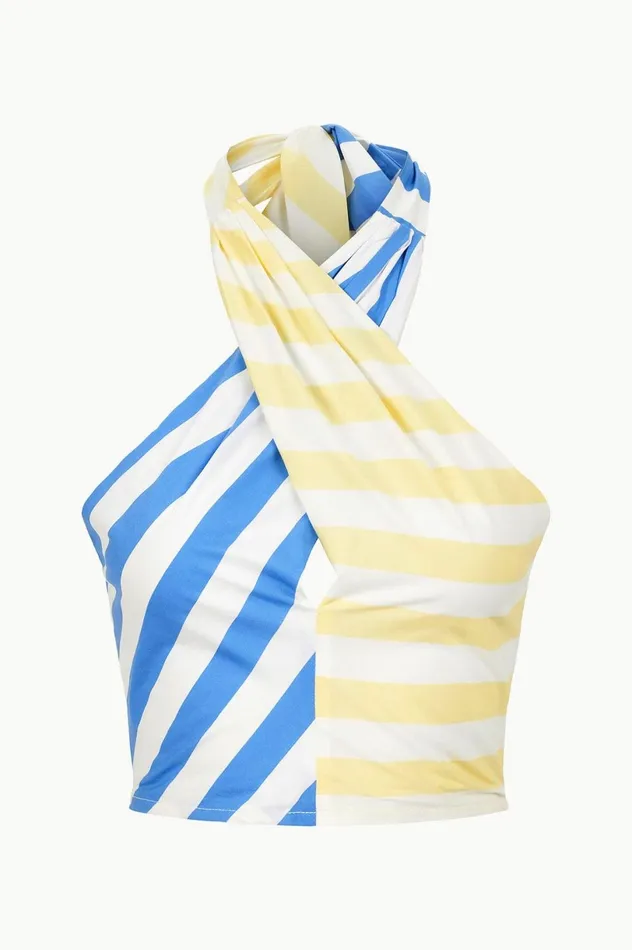 Women Tops STAUD STAUD SMOCKED KAI TOP BUTTERCUP SEASHORE STRIPE Women Tops STAUD STAUD SMOCKED KAI TOP BUTTERCUP SEASHORE STRIPE