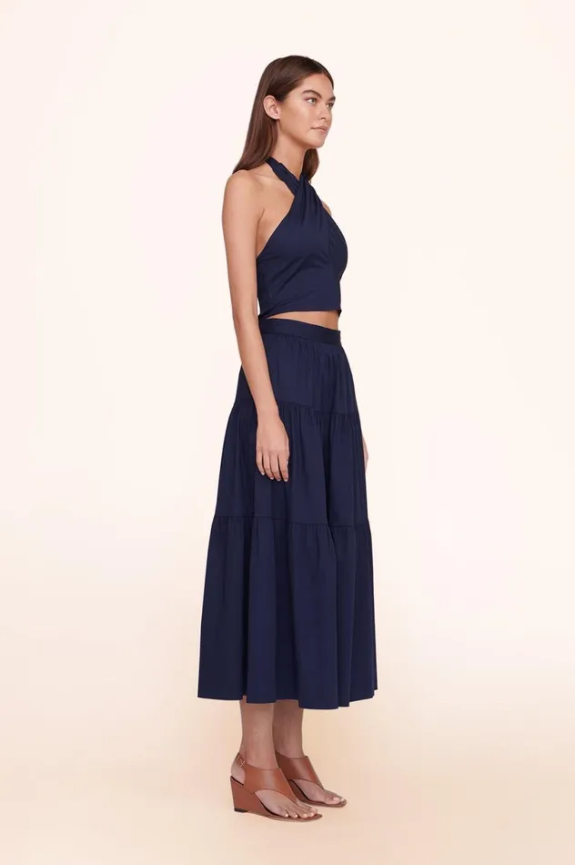 Women Tops STAUD STAUD SMOCKED KAI TOP NAVY