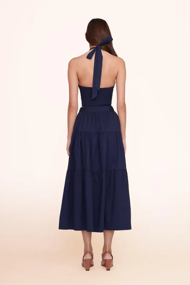 Women Tops STAUD STAUD SMOCKED KAI TOP NAVY