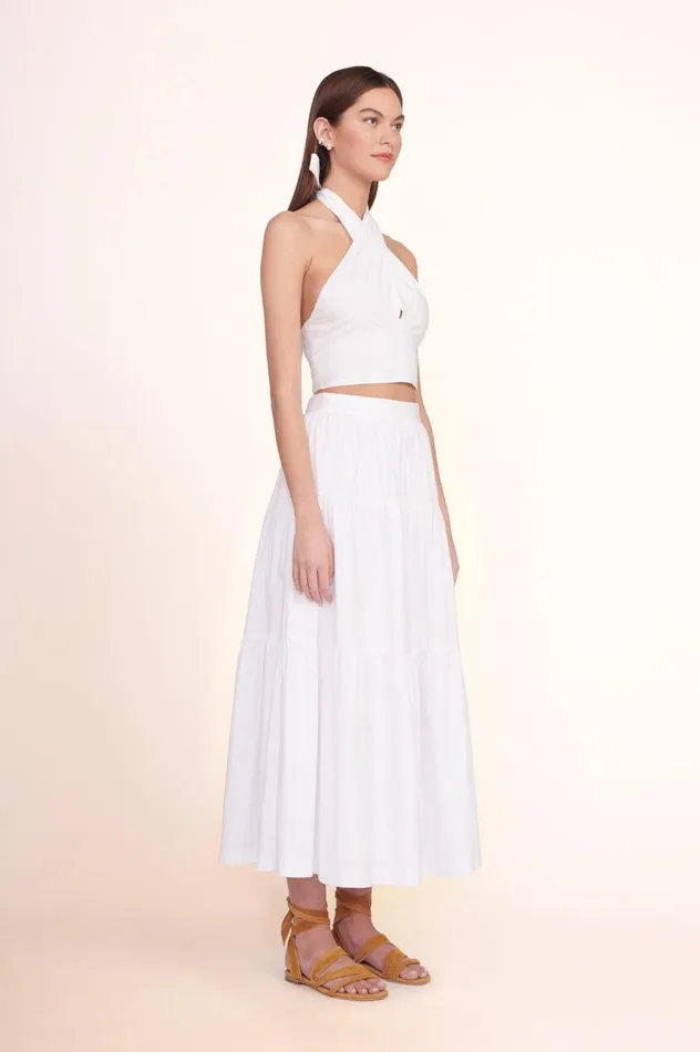 Women Tops STAUD STAUD SMOCKED KAI TOP WHITE Women Tops STAUD STAUD SMOCKED KAI TOP WHITE