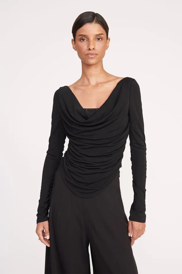 Women Tops STAUD STAUD SOLANA TOP BLACK