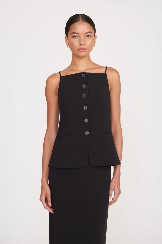 Women Tops STAUD STAUD UNA TOP BLACK