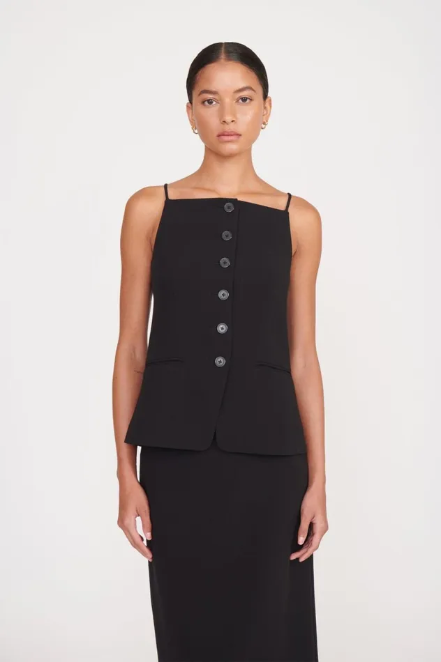 Women Tops STAUD STAUD UNA TOP BLACK Women Tops STAUD STAUD UNA TOP BLACK