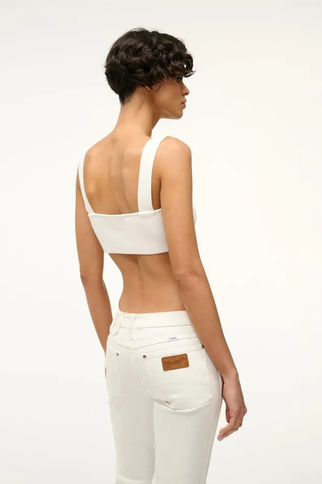 Women Tops STAUD STAUD WRANGLER THE OVERALL RIB BRALETTE TANK WHITE Women Tops STAUD STAUD WRANGLER THE OVERALL RIB BRALETTE TANK WHITE