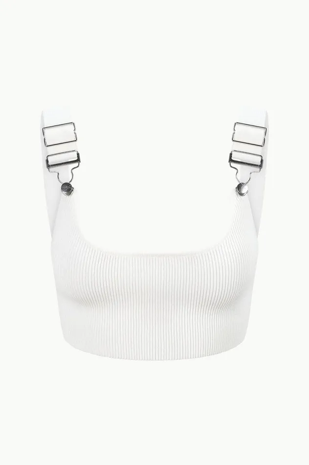 Women Tops STAUD STAUD WRANGLER THE OVERALL RIB BRALETTE TANK WHITE Women Tops STAUD STAUD WRANGLER THE OVERALL RIB BRALETTE TANK WHITE