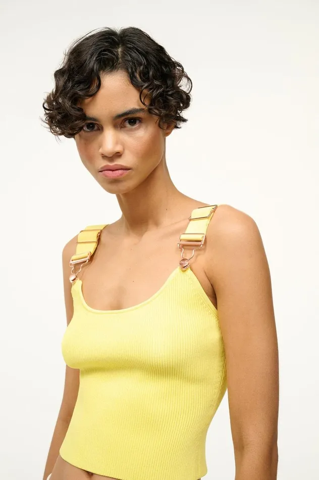 Women Tops STAUD STAUD WRANGLER THE OVERALL RIB TANK YELLOW Women Tops STAUD STAUD WRANGLER THE OVERALL RIB TANK YELLOW