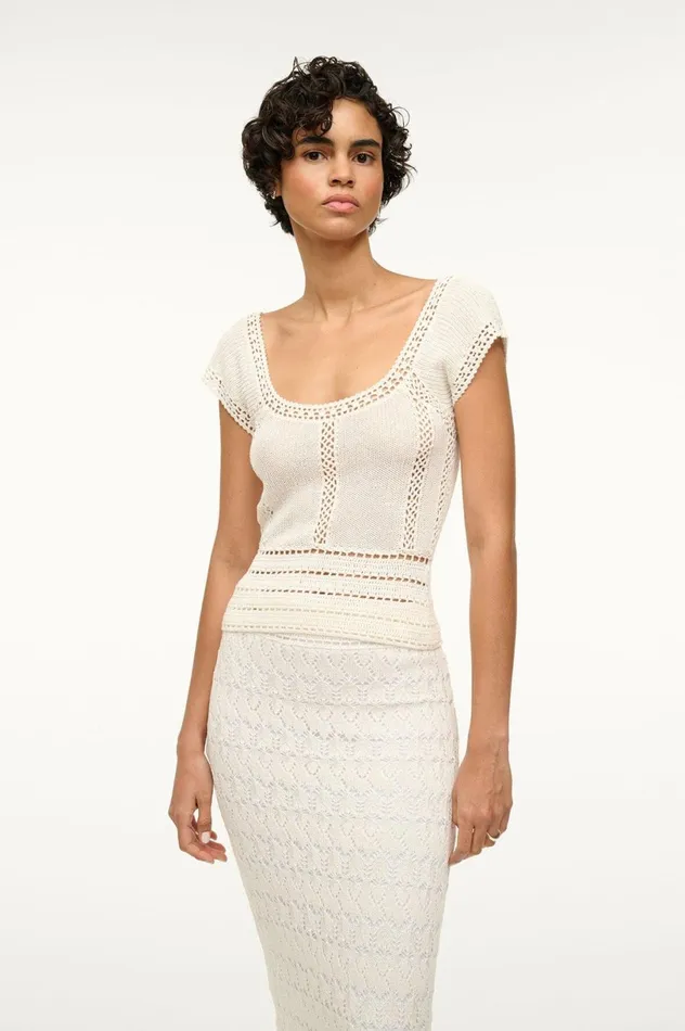 Women Tops STAUD STAUD YARA TOP WHITE