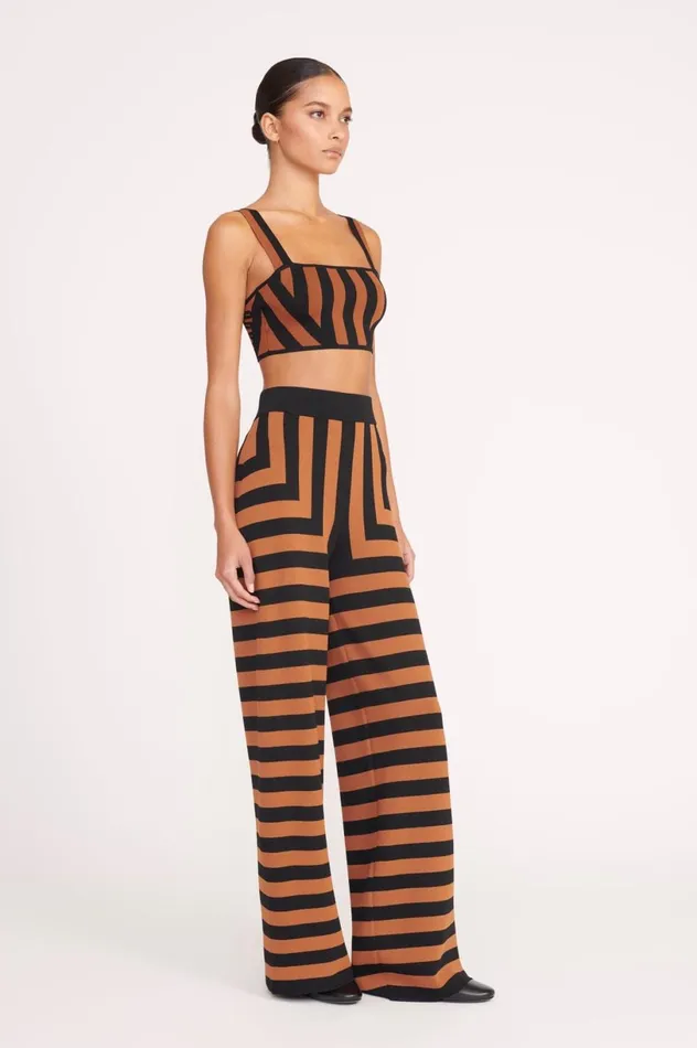Women Tops STAUD STAUD ZOLA TOP BLACK TAN SEASHORE STRIPE Women Tops STAUD STAUD ZOLA TOP BLACK TAN SEASHORE STRIPE