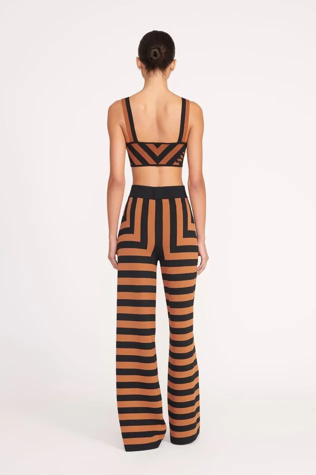Women Tops STAUD STAUD ZOLA TOP BLACK TAN SEASHORE STRIPE Women Tops STAUD STAUD ZOLA TOP BLACK TAN SEASHORE STRIPE
