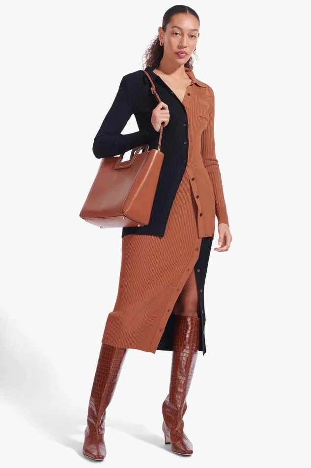 Women Totes STAUD SHIRLEY LEATHER BAG SADDLE Women Totes STAUD SHIRLEY LEATHER BAG SADDLE