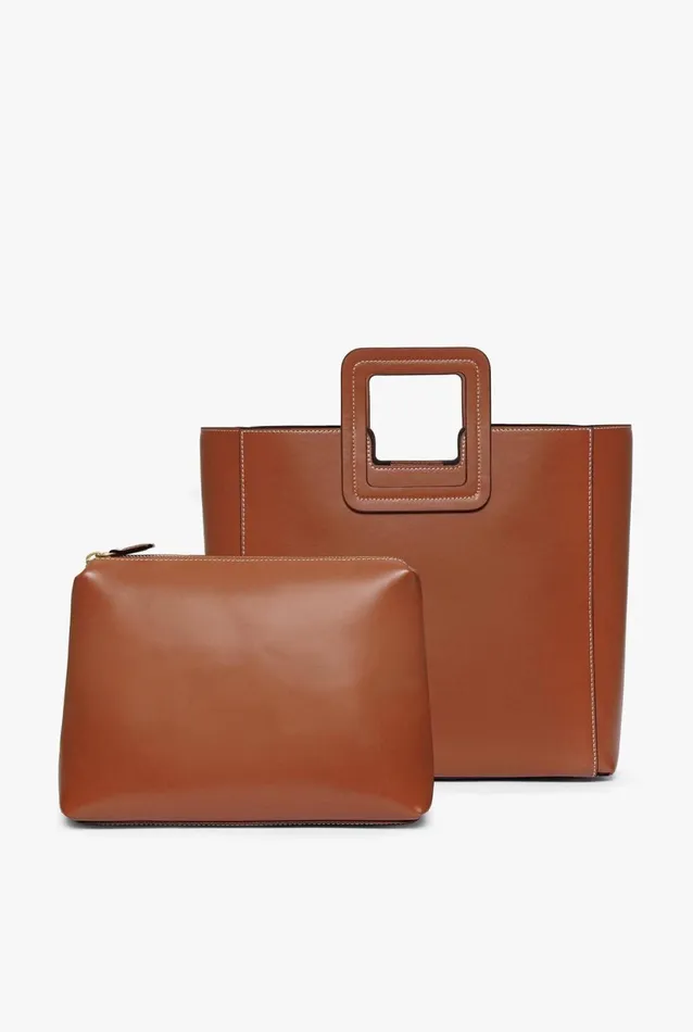 Women Totes STAUD SHIRLEY LEATHER BAG SADDLE Women Totes STAUD SHIRLEY LEATHER BAG SADDLE