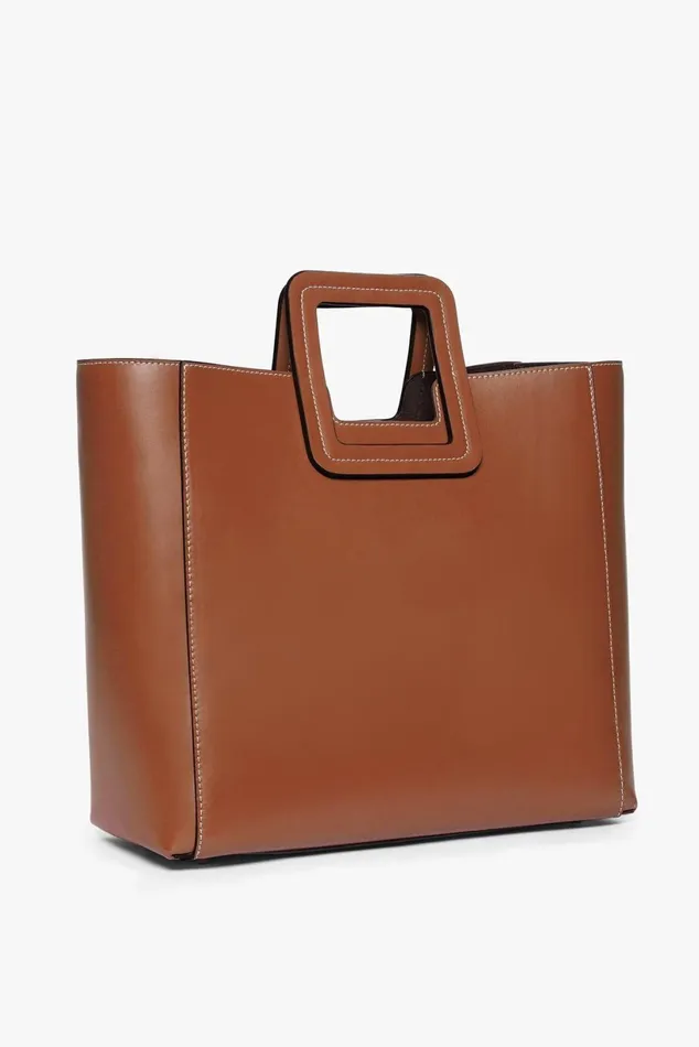 Women Totes STAUD SHIRLEY LEATHER BAG SADDLE Women Totes STAUD SHIRLEY LEATHER BAG SADDLE