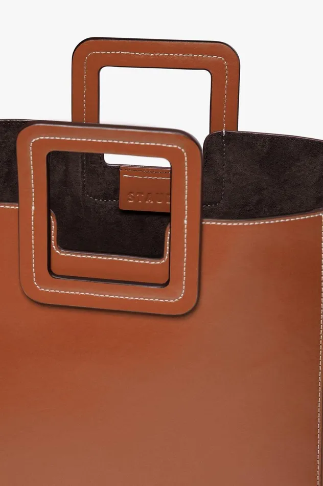 Women Totes STAUD SHIRLEY LEATHER BAG SADDLE Women Totes STAUD SHIRLEY LEATHER BAG SADDLE