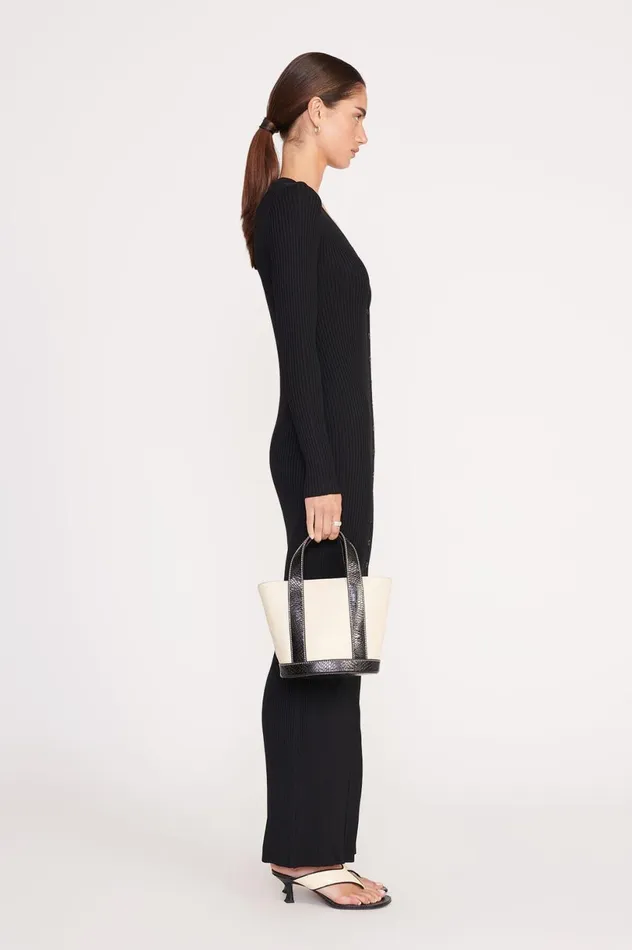 Women Totes STAUD STAUD ALLORA MINI TOTE CREAM BLACK Women Totes STAUD STAUD ALLORA MINI TOTE CREAM BLACK