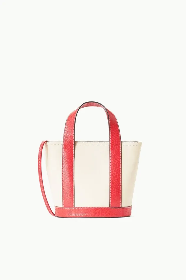 Women Totes STAUD STAUD ALLORA MINI TOTE CREAM RED ROSE