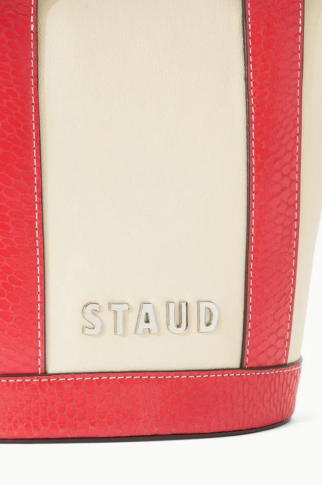 Women Totes STAUD STAUD ALLORA MINI TOTE CREAM RED ROSE Women Totes STAUD STAUD ALLORA MINI TOTE CREAM RED ROSE