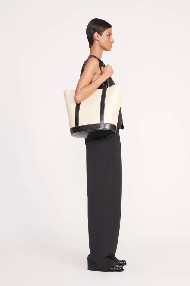 Women Totes STAUD STAUD ALLORA TOTE CREAM BLACK Women Totes STAUD STAUD ALLORA TOTE CREAM BLACK